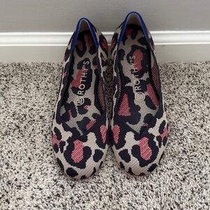 Rothy's Leopard Print Flats in Beige, Black & Red